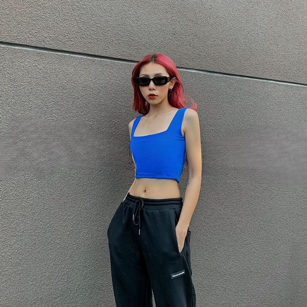 Áo Croptop 2 Dây Bản To Cổ Vuông, Áo 2 Dây Nữ Chất Cotton Phong Cách Cá Tính | BigBuy360 - bigbuy360.vn