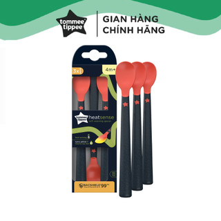 Thìa Ăn Dặm Bề Mặt Kháng Khuẩn Có Báo Nhiệt Cho Bé Tommee Tippee Heat Sense Từ 4 Tháng (Set 3 Thìa, Tách Lẻ)