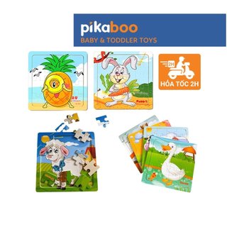 Bộ tranh ghép hình cho bé bằng gỗ Pikaboo, đa dạng các chủ đề giúp bé phát triển tư duy trí tuệ sớm