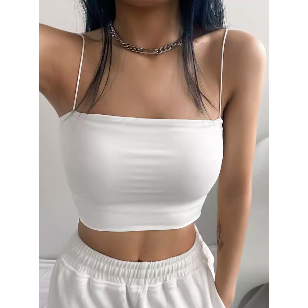 Áo Croptop Hai Dây Sợi Bún, Áo Croptop Nữ Thun Ống Ngang Ngực Ôm Body | BigBuy360 - bigbuy360.vn