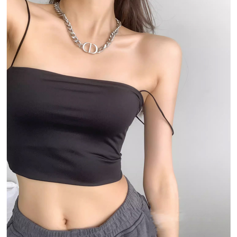 Áo Croptop Hai Dây Sợi Bún, Áo Croptop Nữ Thun Ống Ngang Ngực Ôm Body | BigBuy360 - bigbuy360.vn