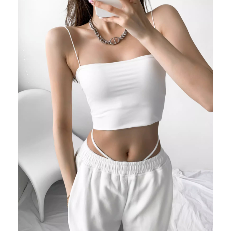 Áo Croptop Hai Dây Sợi Bún, Áo Croptop Nữ Thun Ống Ngang Ngực Ôm Body | BigBuy360 - bigbuy360.vn