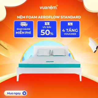 Nệm foam Aeroflow Standard Nhật Bản cao cấp êm ái mềm mại nâng đỡ tối đa bảo hành Vua Nệm