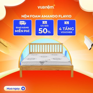 Nệm Foam Amando Flavio êm ái mềm mại nâng đỡ cơ thể, duy trì đường cong tự nhiên cột sống bảo hành bởi Vua Nệm