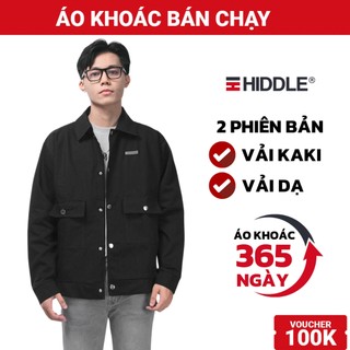 Áo khoác nam cao cấp hàng hiệu hiddle kaki, nỉ dạ đen có túi hộp | h9-ak3 & h9-ak11