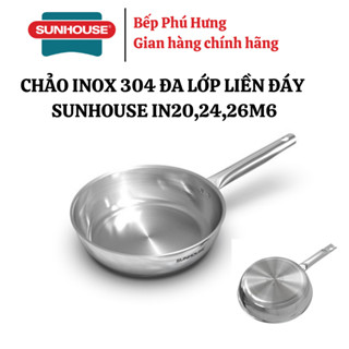 Chảo inox 304 đa lớp liền đáy cao cấp Sunhouse IN20-26M6 - Hàng chính hãng