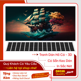 Tranh 3d Decal có sẵn keo, Tranh Dán Bể Cá Thủy Sinh, Bể Cá Rồng - Nhiều Kích Thước
