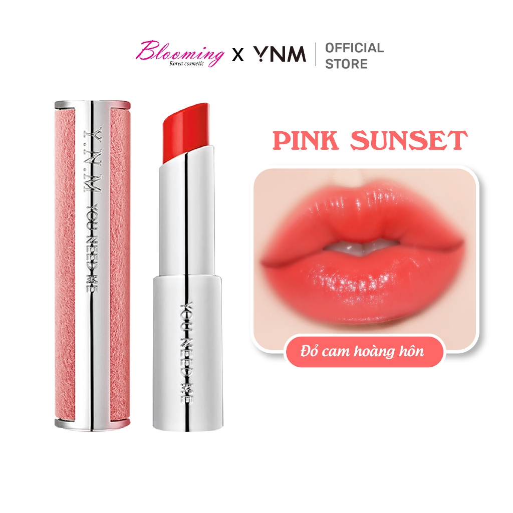 Son Dưỡng Lì Có Màu YNM Candy Pop Glow Melting Balm Pink Sunset 3g/ Đỏ Hồng