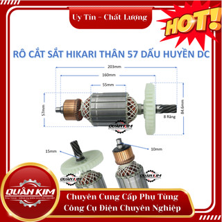 rotor/ruột máy cắt sắt HKR 350 /thân 57 8 răng dấu huyền tặng kèm chổi than