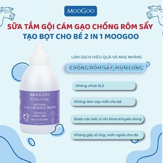 Sữa tắm tạo bọt  thuần chay cho bé, từ cám gạo cho da nhạy cảm, viêm da cơ địa, không SLS, Sulfate  MooGoo