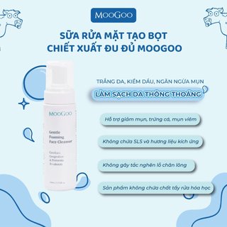 Sữa rửa mặt tạo bọt dưỡng ẩm chiết xuất đu đủ cho da nhạy cảm, da mụn ko SLS, Sulffate Moogoo thuần chay thiên nhiên Úc