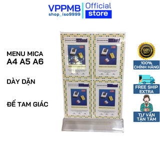 Menu mica A5,A4 HR, kệ menu mica loại dày