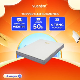 Topper cao su Gummi 5 zones nâng đỡ thông minh, gọn nhẹ, kháng khuẩn
