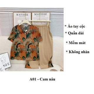 Bộ trung niên cho mẹ lụa mango mềm mát không nhăn_ms526 bộ lụa mango