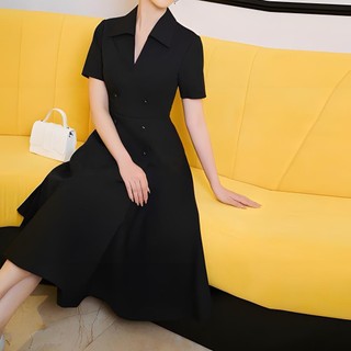 ĐẦM T3D EVENING MIDI IN BLACK