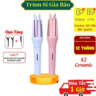 Máy uốn tóc làm xoăn xoay tự động 360 độ hàng chính hãng bảo hành 12 tháng