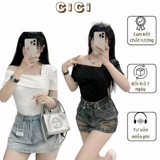 Áo thun nữ màu trơn kiểu lệch vai tay ngắn,áo thun chéo vai cộc tay form ôm body trẻ trung,sang chảnh