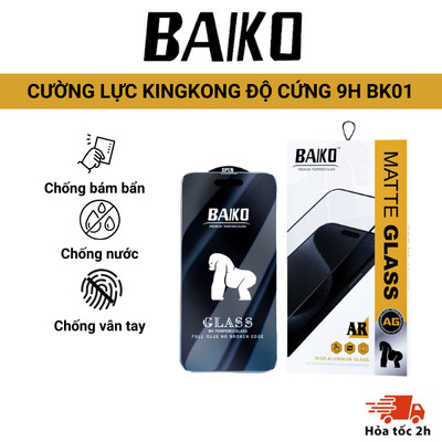 [CHỐNG VÂN TAY] Kính cường Lực KINGKONG BAIKO chắn bụi loa 9H siêu bền iphone 16 15 14 13 12 11 Promax X XS XSMAX