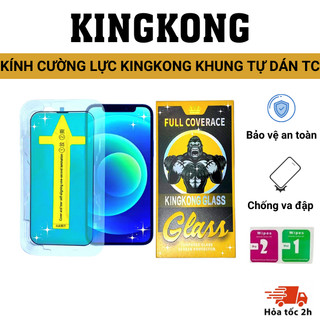  Kính cường lực tự dán KINGKONG TC - KTD siêu bền - Có màng bảo vệ loa iphone 11 12 13 14 15 Promax