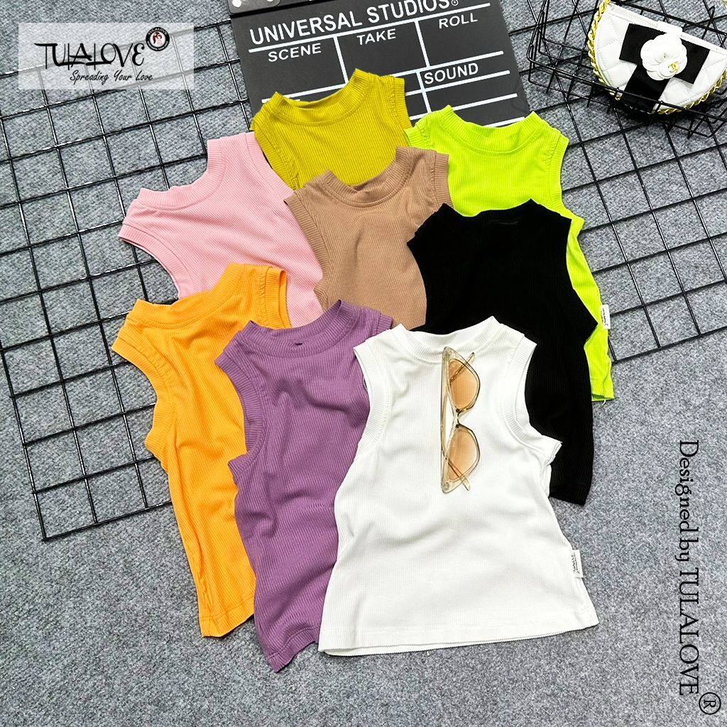 Áo Thun Sát Nách Bé Gái Vải Tăm Lạnh Siêu Mềm Mát Cho Bé Gái áo bé gái Tulalove.