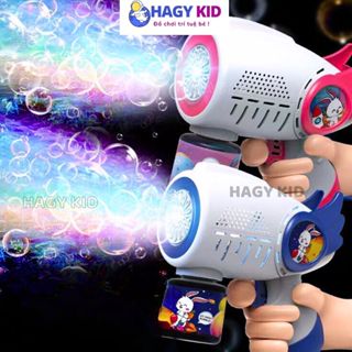 Súng Bắn Bong Bóng 20Nòng Cho Bé Hagykid Súng Máy Phun Thổi Bong Bóng Xà Phòng Siêu Cute ,Siêu Đẹp Dùng Pin Tự Động Chay