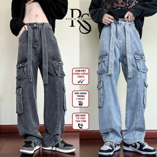  Quần Jeans Kaki Nam Suông 8 Túi Hộp Phối Đai To Avocado Quần Jean Túi Hộp Ông Rộng Cargo Pants 