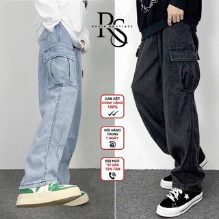  Quần Jeans Nam Túi Hộp2 Túi Ống Suông Cạp Cao Avocado Quần Bò Túi Hộp Ống Rộng Unisex Phong Cách Hàn Quốc 