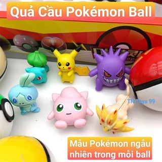 Set 5 Quả Cầu Pokemon 6cm - bóng Pokemon ball đồ chơi,1 bóng đồ lưu niệm có sẵn Pokemon ngẫu nhiên trong bóng