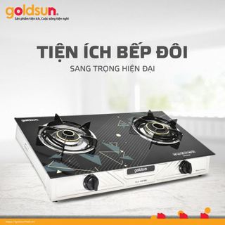 Bếp gas đôi Goldsun GGS7030 nấu nhanh,an toàn,hệ thống đánh lửa Magneto,tiết kiệm gas siêu bền,BH12T