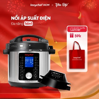 Nồi Chiên Hầm Đa Năng 16IN1 LazyChef - Nồi Chiên Không Dầu Kết Hợp Nồi Áp Suất Cao Cấp, Dung Tích Lớn 5.6L