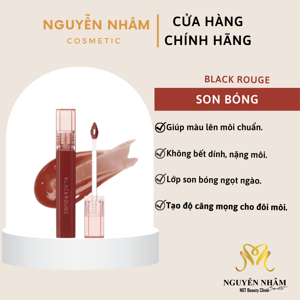 Son Tint Bóng Black Rouge Water Glow Tint HG08 Hazenut Syrup