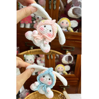 Móc khoá len thỏ bông