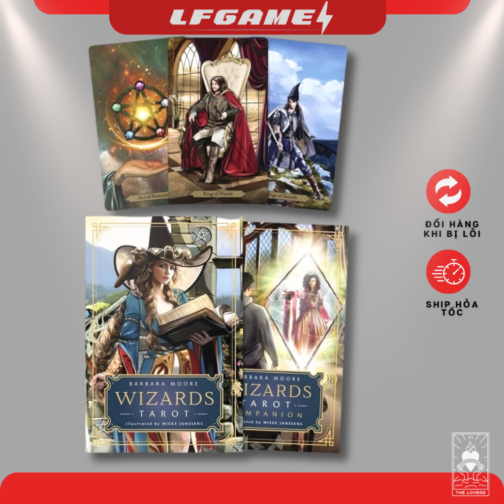Bộ bói bài WIZARDS TAROT oracle size tiêu chuẩn bản Tiếng Anh [MUA 2 BỘ BẤT KÌ TẶNG ĐÁ THANH TẨY]