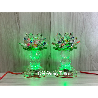 Đèn bàn thờ cúng hoa sen 1 cặp
