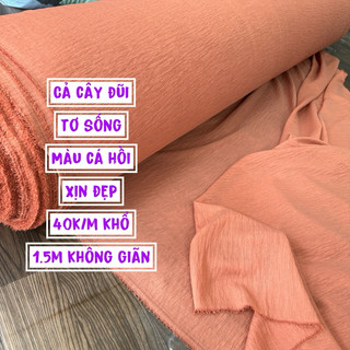 Vải Tơ Sống- Đũi tơ sống màu cá hồi-Phố Đồ- Maxi đi Biển Bay nhẹ mượt mà