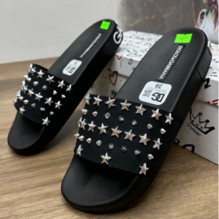 Dép nam quai ngang DG đính ngôi sao cực chất, đế đúc công nghệ eva chống nún, dép đính đá siêu hot..