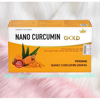 NANO CURCUMIN GOLD Kingphar - ( Hộp 30 viên )- Giảm các triệu chứng viêm loét dạ dày- tá tràng