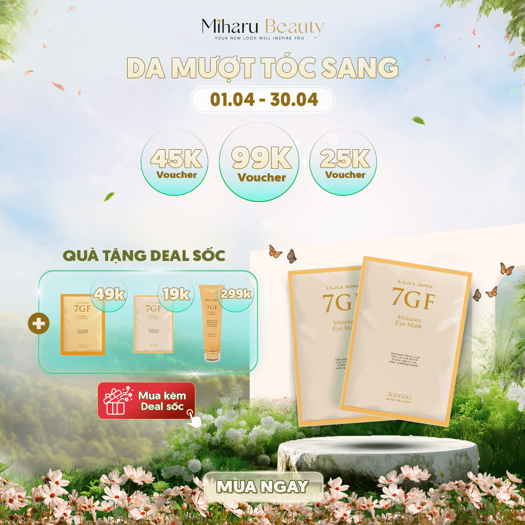 Mặt nạ mắt chống nhăn vùng da mắt tinh chất Peptide và Collagen -  7GF Moisture Eye Mask 4ml x 30 miếng