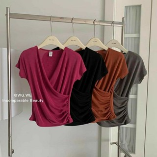 Áo Thun, Áo Kiểu Chiết Eo  Dáng Ôm Che Khuyết Điểm, Basic,  Chất nhún Qccc