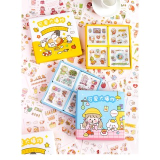 1 tấm Sticker 8x8cm miếng hoạt hình siêu cute dễ thương dán sổ, dán điện thoại