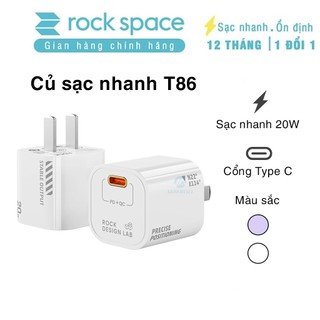 Củ sạc nhanh cho iphone chuẩn PD 20W Rockspace T86 ổn định không nóng hàng bảo hành 12 tháng bảo hành 1 đổi 1