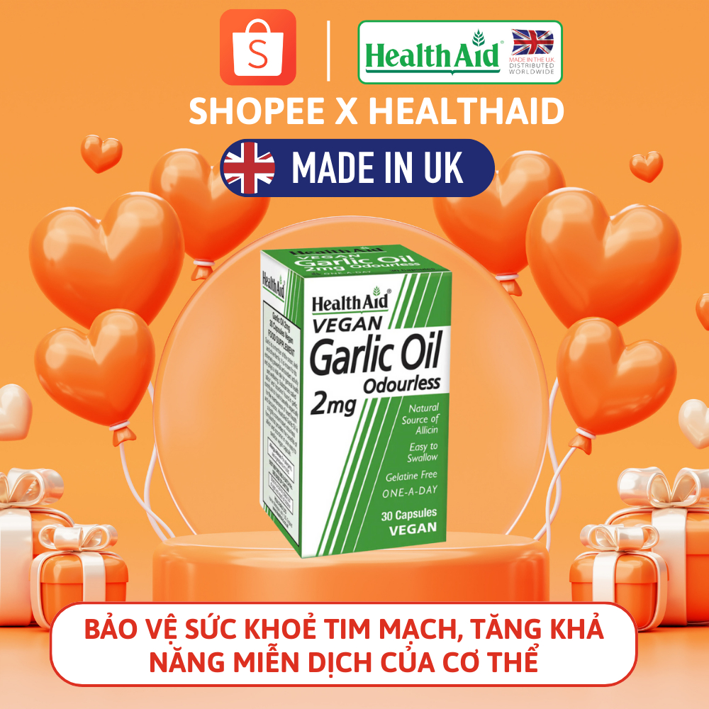 Dầu tỏi Health Aid Garlic Oil 2mg (Chai 30 viên)