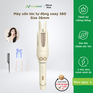 Máy Uốn Tóc Tự Động Xoay 360 NANOMAX XN-398, Size 36mm, 4 Mức Điều Chỉnh Nhiệt, Ion Chăm Sóc Tóc, Thiết Kế Chống Bỏng