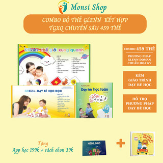 [Bộ 459 thẻ] Flashcard - Combo Bộ Thẻ Học Thông Minh Glenn Doman Kết Hợp Giúp Bé Phát Triển Tư Duy