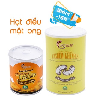 Vietnuts - Hạt điều mật ong cao cấp hộp 500g và 200g | Premium Honey Cashew Nuts 500g