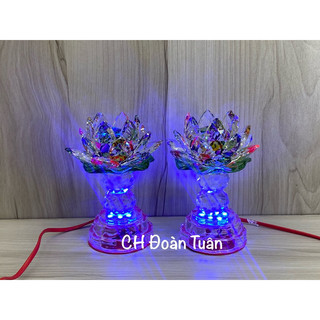 Đèn bàn thờ cúng hoa sen 1 cặp