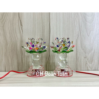 Đèn bàn thờ cúng hoa sen 1 cặp