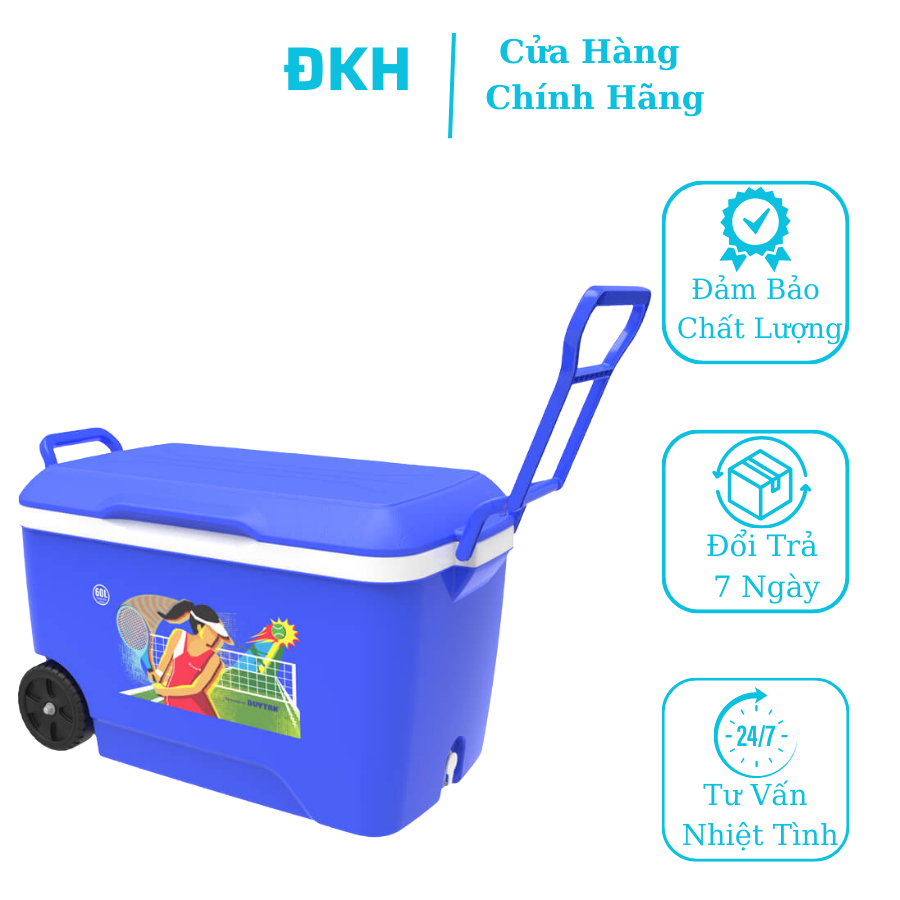 Thùng đá 60 lít Bánh xe Duy Tân