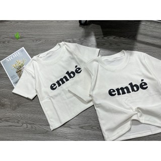 Áo in chữ embe tay ngắn phối đồ xinh