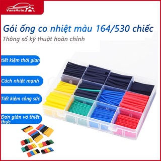  164  530 chiếc 2: 1 Ống co nhiệt Các loại Polyolefin cách nhiệt Dây bọc cáp bọc Hộp túi ống gen dây co nhiệt cách điện 